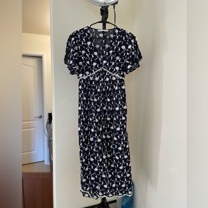 Zara floral navy dress